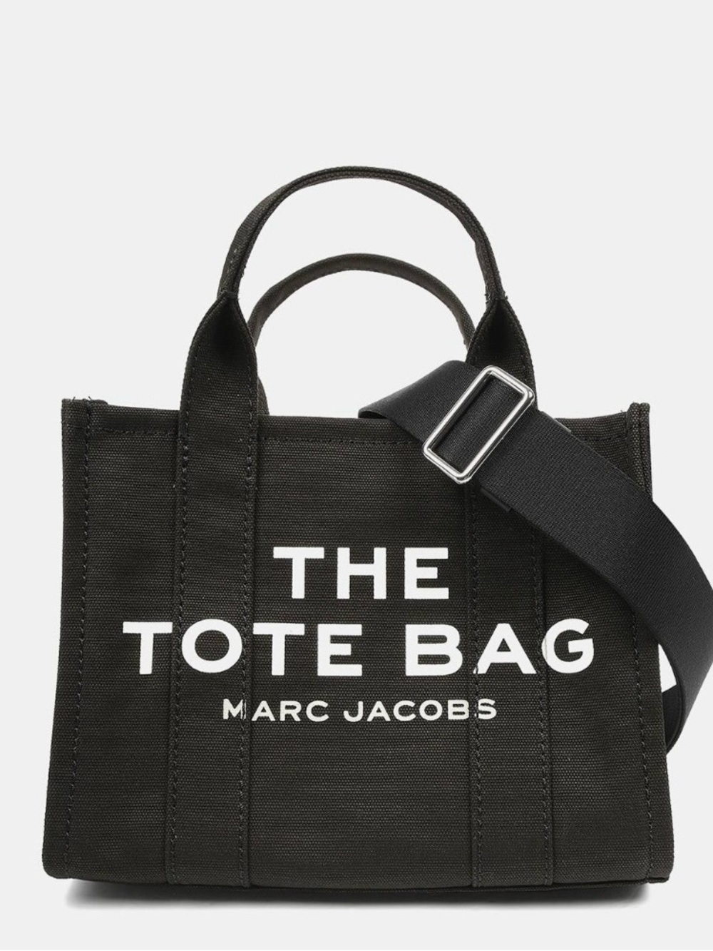 Marc Jacobs Small Black Canvas 'The Tote Bag' with Adjustable Strap